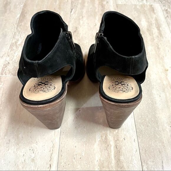 Vince Camuto Suede Katri Open Peep Toe Booties 203 - Picture 4 of 9